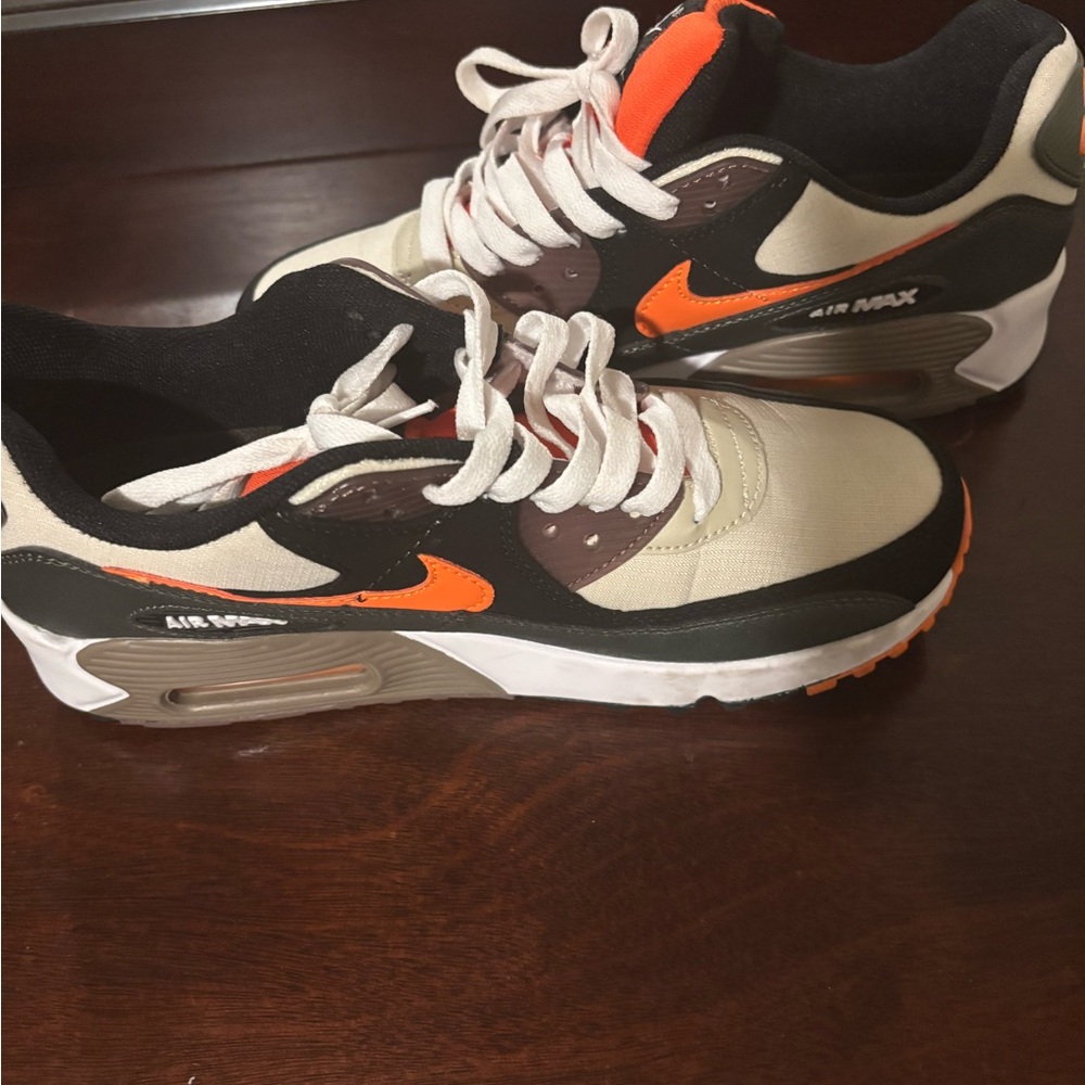 Nike Air Max Sneakers - Cream, Black, and Orange